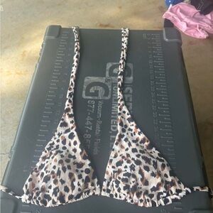 Leopard Print Bikini Top
